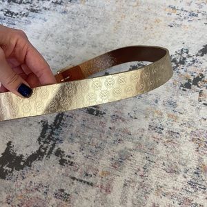 Michael Kors Gold Leather Belt